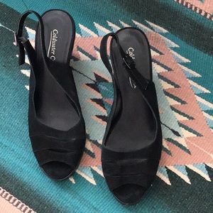Coldwater Creek Peep Toe Sling Back Heels